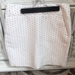 Ann Taylor White Navy Polka Dot Mini Skirt